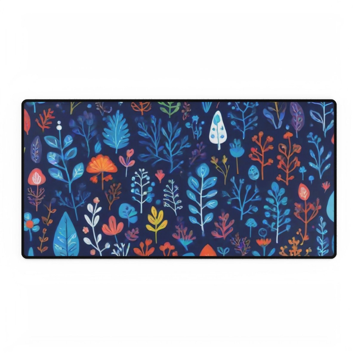 Deep Blue Leaves Desk Mat Shapes & Patterns XL Mousepads